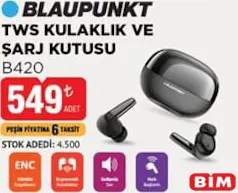 BLAUPUNKT B420 TWS KULAKLIK VE ŞARJ KUTUSU